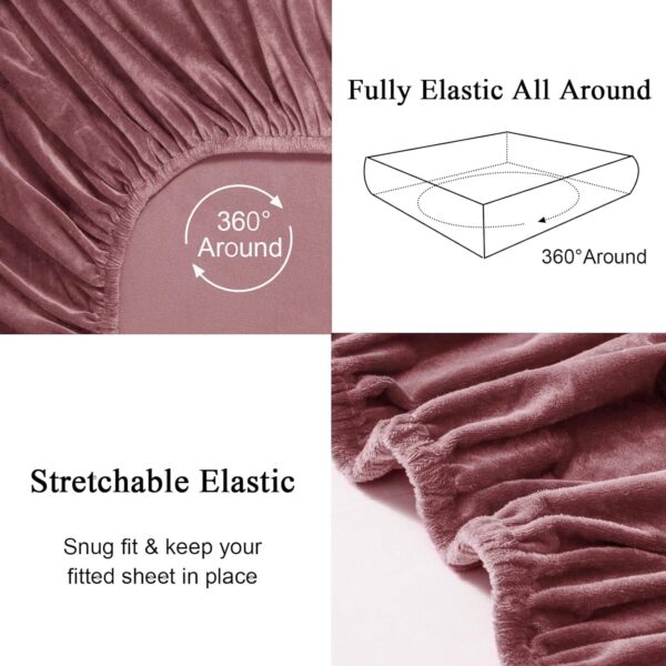 The Little Big Store Flannel Warm Elastic Fitted Double Bedsheet - Image 2